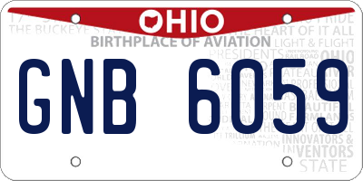 OH license plate GNB6059