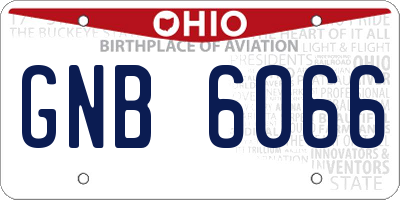 OH license plate GNB6066