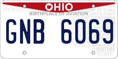 OH license plate GNB6069