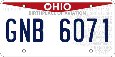 OH license plate GNB6071