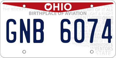 OH license plate GNB6074