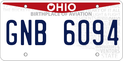 OH license plate GNB6094