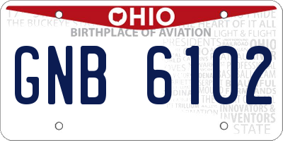 OH license plate GNB6102