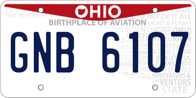 OH license plate GNB6107