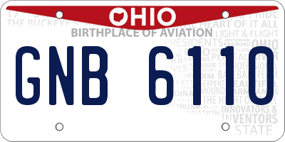 OH license plate GNB6110