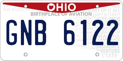 OH license plate GNB6122