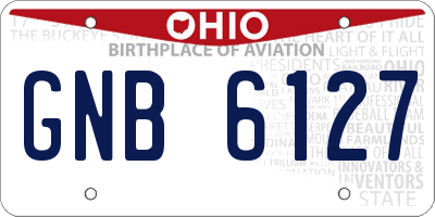 OH license plate GNB6127