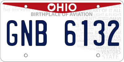 OH license plate GNB6132