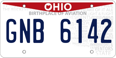 OH license plate GNB6142