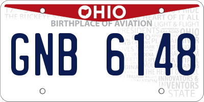OH license plate GNB6148