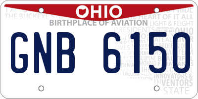 OH license plate GNB6150