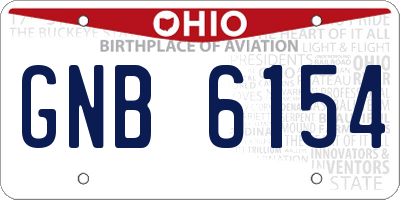 OH license plate GNB6154