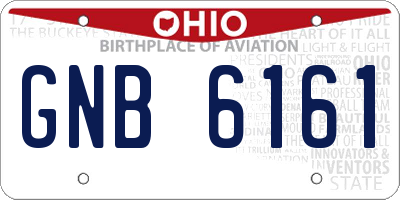 OH license plate GNB6161