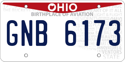 OH license plate GNB6173