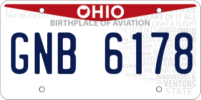 OH license plate GNB6178