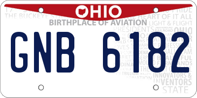 OH license plate GNB6182