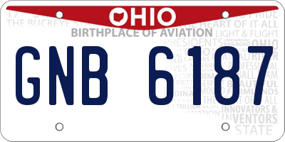 OH license plate GNB6187