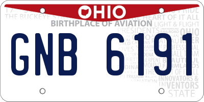 OH license plate GNB6191