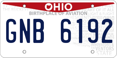 OH license plate GNB6192