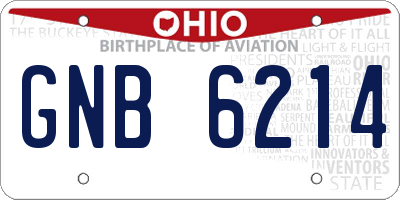 OH license plate GNB6214