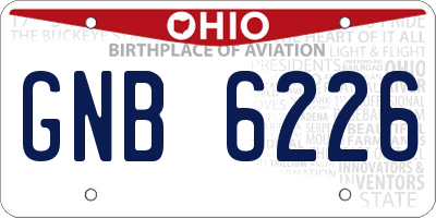 OH license plate GNB6226