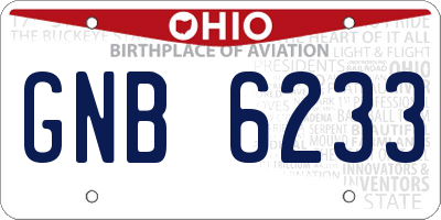 OH license plate GNB6233