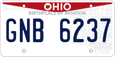 OH license plate GNB6237