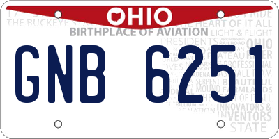 OH license plate GNB6251