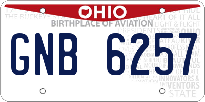 OH license plate GNB6257