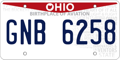 OH license plate GNB6258