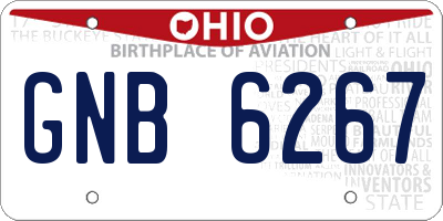 OH license plate GNB6267