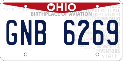 OH license plate GNB6269