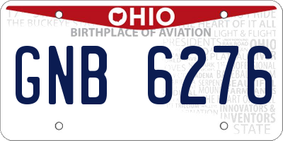 OH license plate GNB6276