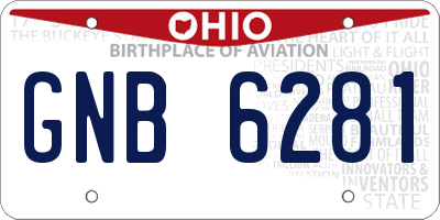 OH license plate GNB6281