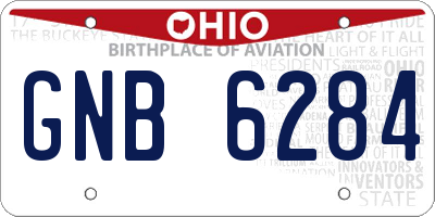 OH license plate GNB6284