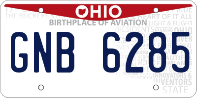 OH license plate GNB6285