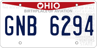 OH license plate GNB6294