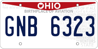 OH license plate GNB6323