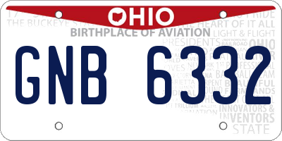 OH license plate GNB6332