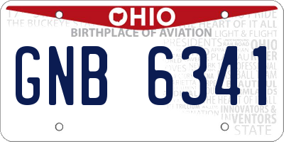 OH license plate GNB6341