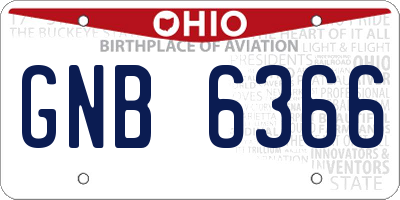 OH license plate GNB6366