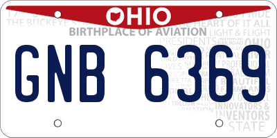 OH license plate GNB6369