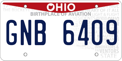 OH license plate GNB6409