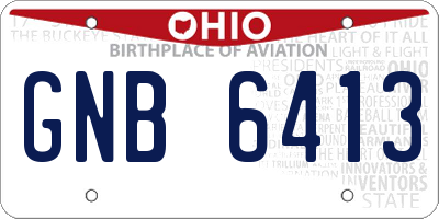 OH license plate GNB6413