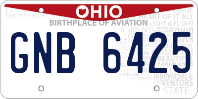 OH license plate GNB6425