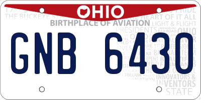 OH license plate GNB6430