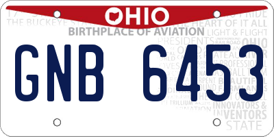 OH license plate GNB6453