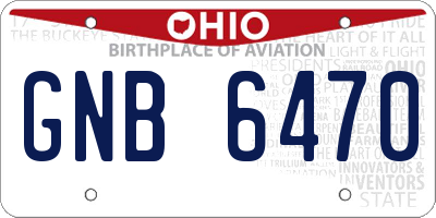 OH license plate GNB6470