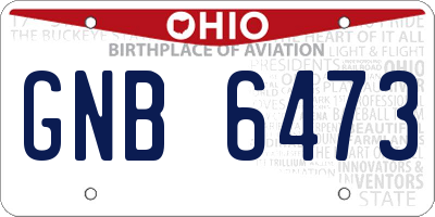 OH license plate GNB6473