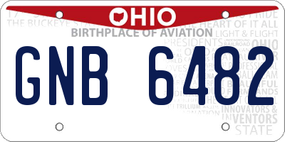 OH license plate GNB6482